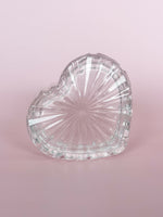 Vintage Heart Shaped Glass Trinket Box