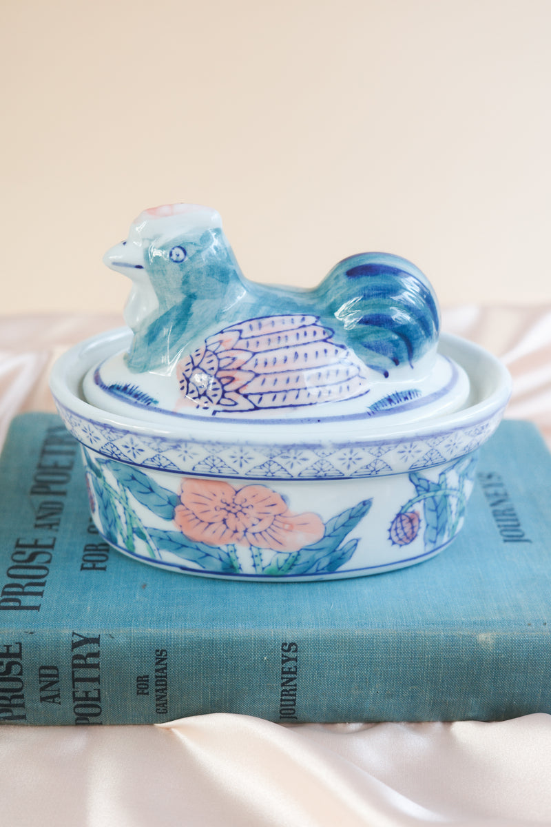 Ceramic Chicken Trinket box - Vintage Ben Rickert