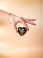 Black Cloisonné Heart Shaped Pill/Trinket Box