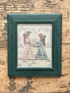 Framed Sisters Holding Hands Cross Stitch