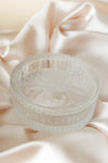 Clear Crystal Trinket Box w/ Frosted Rose Cover