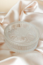 Clear Crystal Trinket Box w/ Frosted Rose Cover