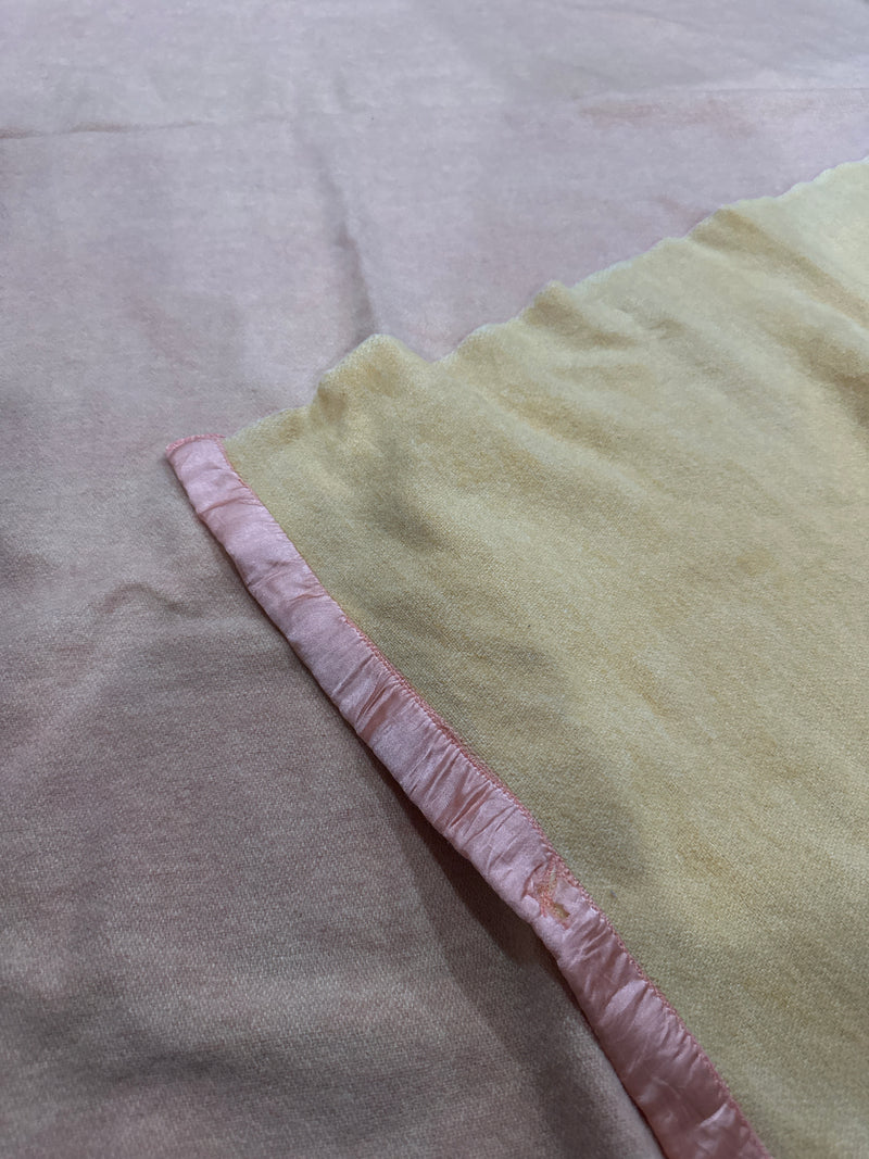 Golden Yellow & Pink Wool Blanket