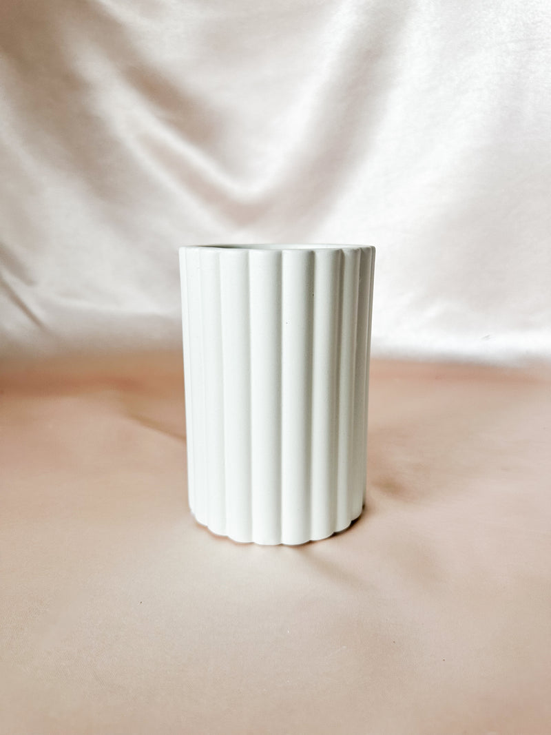 Short Ribbed Vase