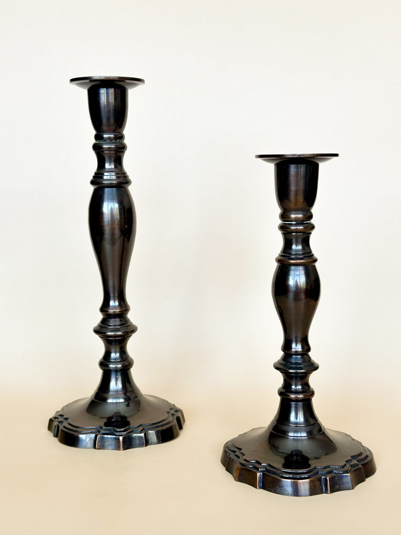 Bronze Taper Candlestick Holders