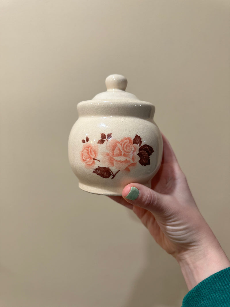 Cute Jar W/ Rose Design