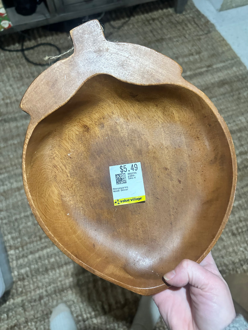 Wooden Acorn Dish