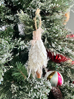 White Fern Leaf & Cinnamon Stick Tree Ornament