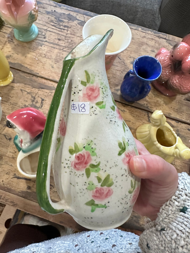 Pretty Hand-painted Flower Pitcher Vase