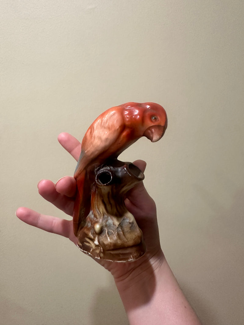 Antique Parrot Bud Vase