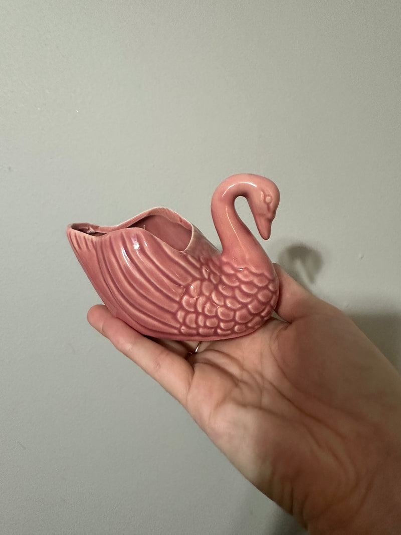 Small Pink Swan Tricket Dish