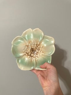 1940's Blue & Brown Flower Wall Pocket Planter - Vintage McCoy