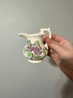 Cash Family Hand Painted Purple Floral Creamer