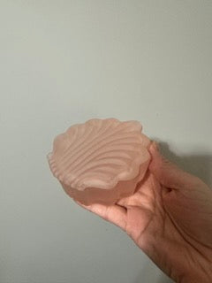 Art Deco Pink Frosted Glass Trinket Box