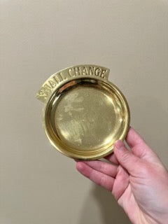 Vintage Brass "Small Change" Catch-All Tray