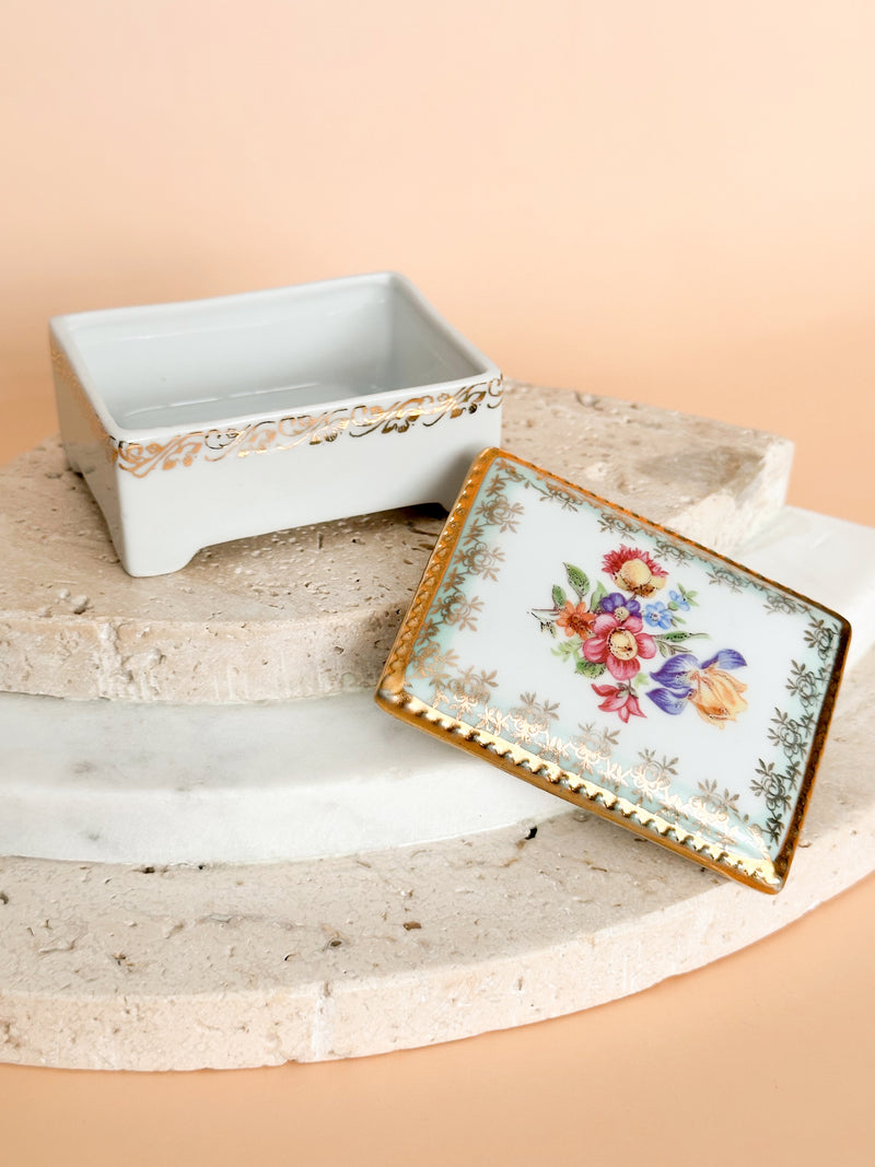 Mini Rectangle Porcelain Trinket Box