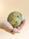 Small Brass Trinket Box w/ Enamel Design Lid