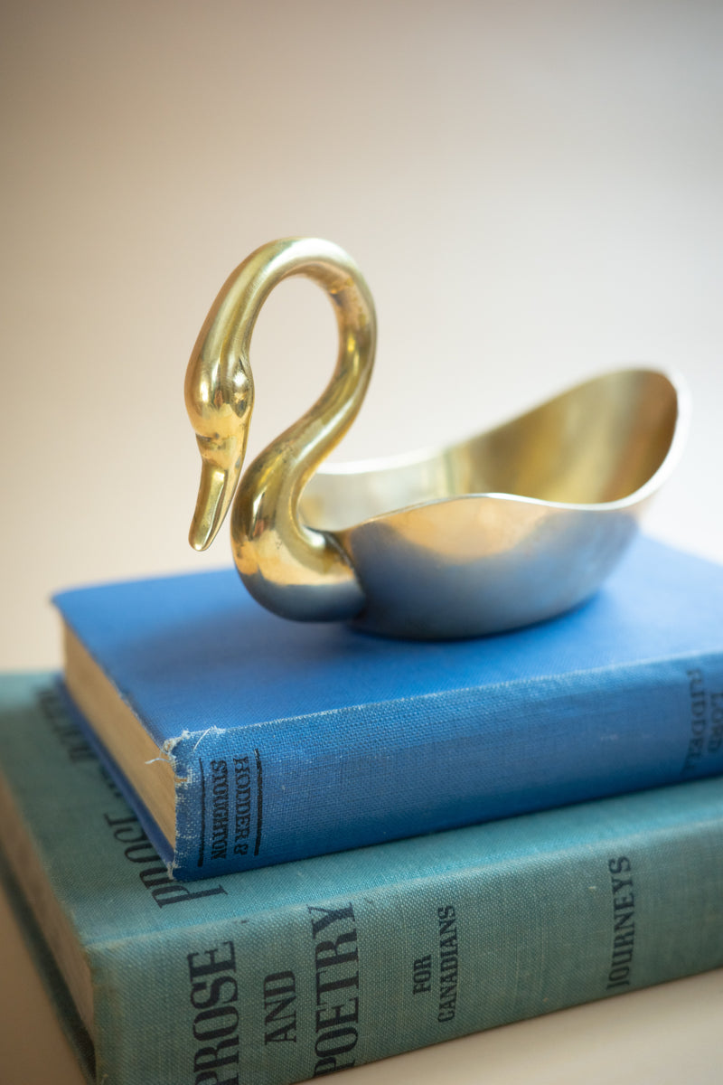 Brass Swan Catch-All Dish