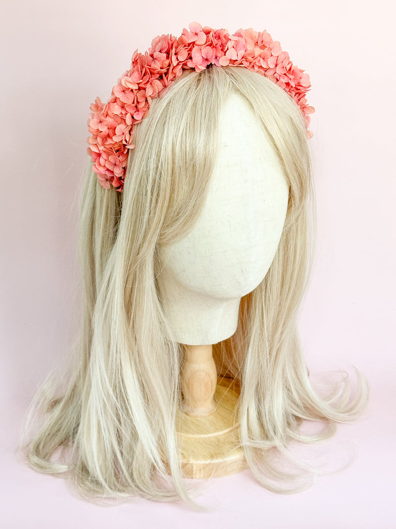 Pink Punch Preserved Hydrangea Headband