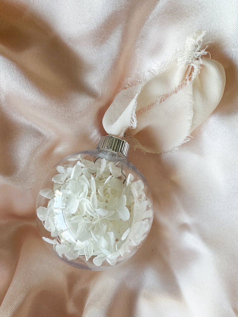 White Hydrangea Petal Tree Bauble