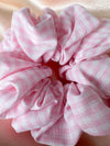 Light Pink & White Gingham Scrunchy