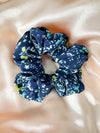 Navy Blue Abstract Floral Scrunchy