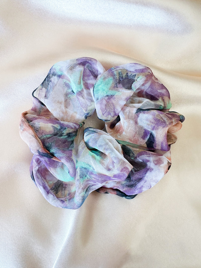 Colourful Abstract Floral Scrunchy