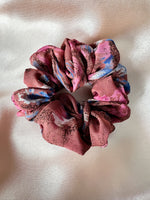 Dusty Rose & Blue Abstract Pattern Scrunchy
