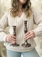 Bronze Taper Candlestick Holders