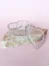 Vintage Heart Shaped Glass Trinket Box