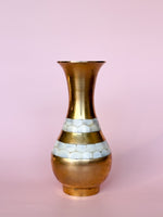 Brass Vase w/ Mother of Pearl Accents