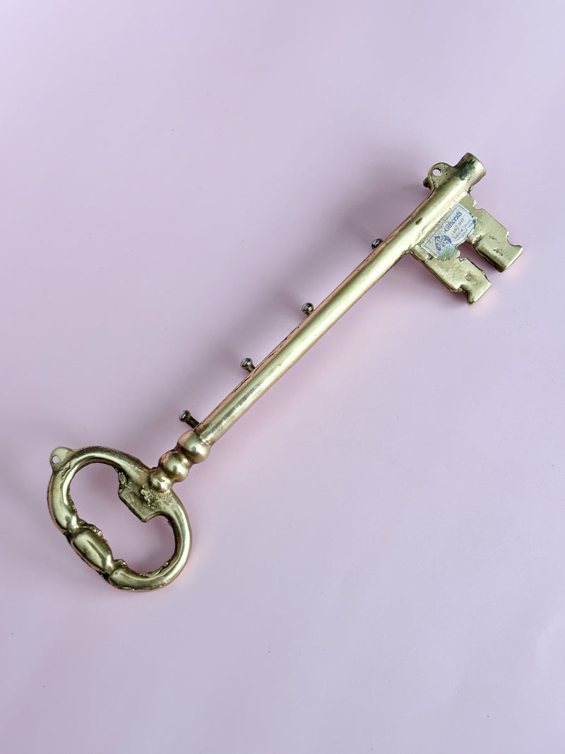 Brass Skeleton Key Shaped Key Holder