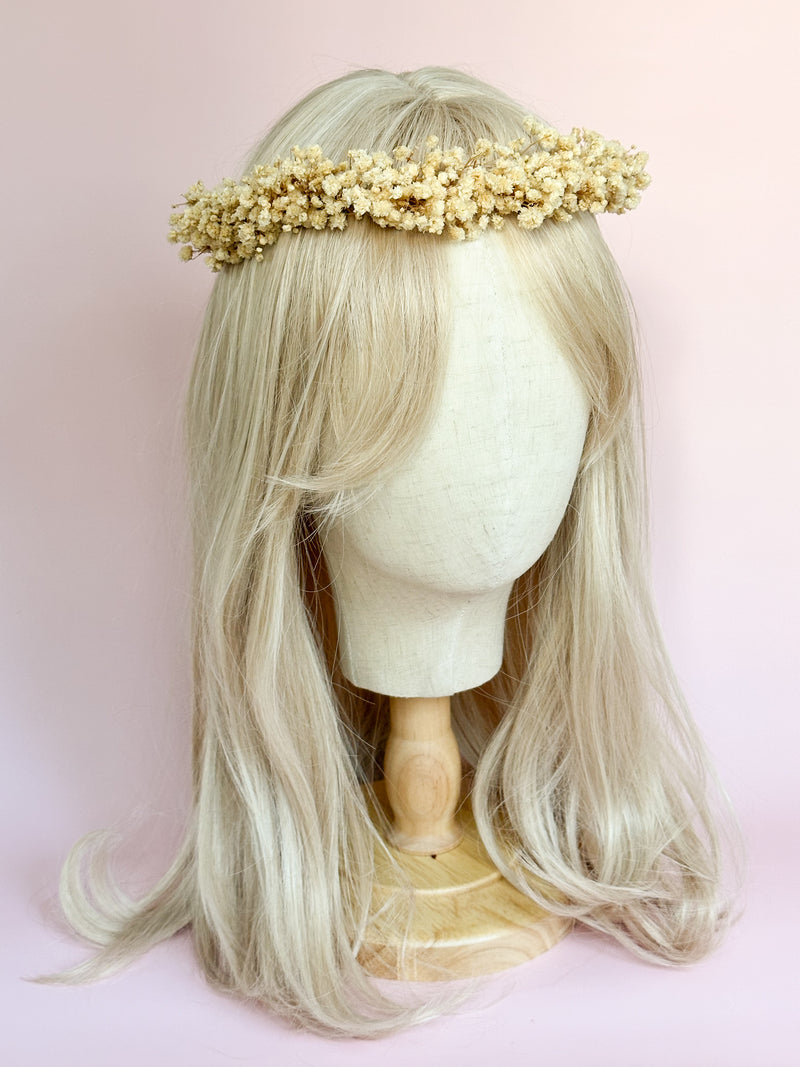 Antique Baby's Breath Flower Crown