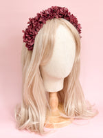 Burgundy Hydrangea Petal Headband