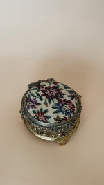 Claw Foot Tapestry Trinket Box