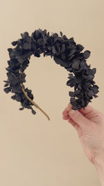 Black Hydrangea Petal Headband