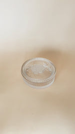 Clear Crystal Trinket Box w/ Frosted Rose Cover