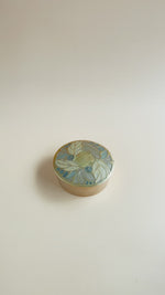 Small Brass Trinket Box w/ Enamel Design Lid