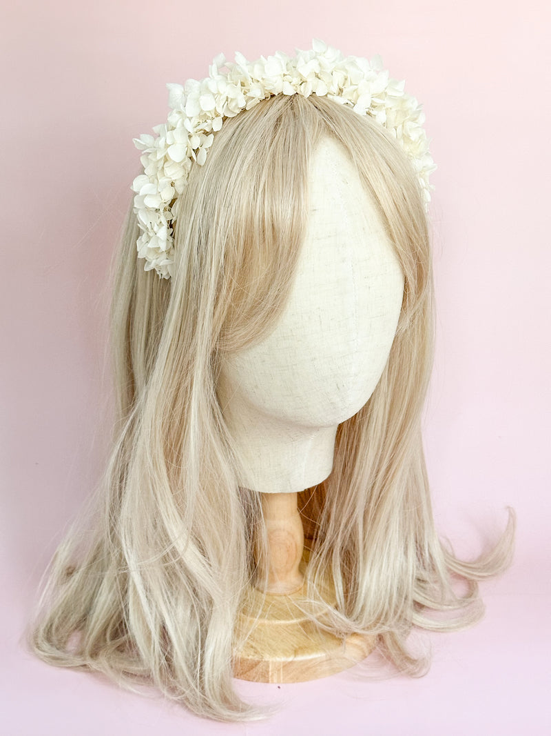 White Hydrangea Head Band