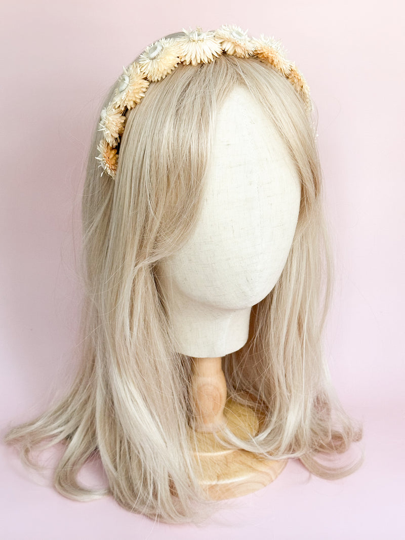 Ivory Strawflower Headband