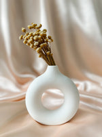 Mini White Speckled Donut Vase