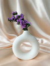 Mini White Speckled Donut Vase