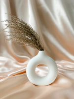 Mini White Speckled Donut Vase