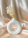 Mini White Speckled Donut Vase
