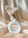 Mini White Speckled Donut Vase