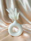 Mini White Speckled Donut Vase