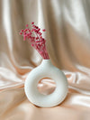 Mini White Speckled Donut Vase