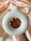 Mini White Speckled Donut Vase